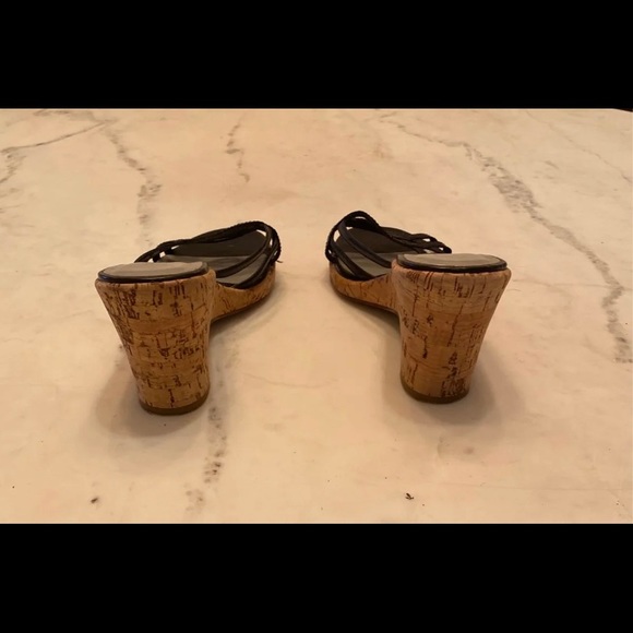 Black Ann Taylor Loft cork wedge heel - Picture 4 of 6